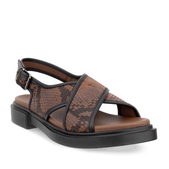 Brown ECCO Metropole Seoul Sandal Mink/Bl/Cof