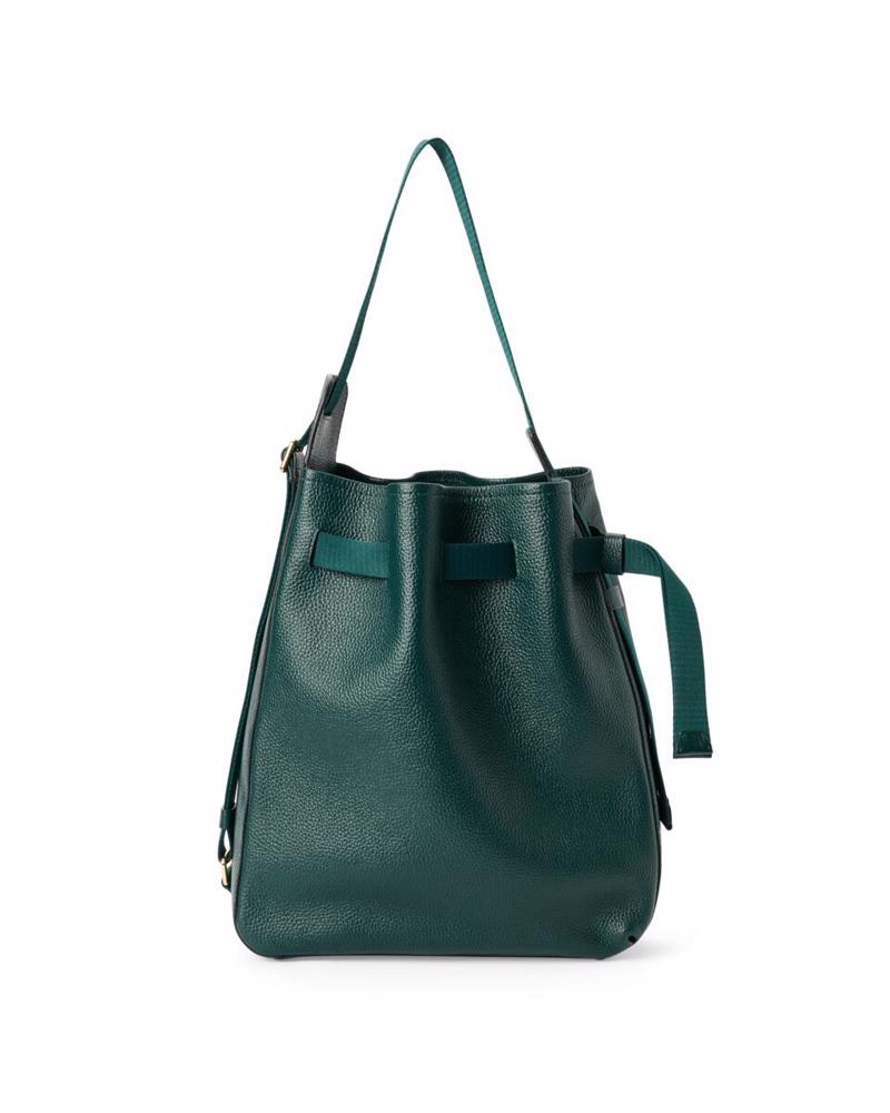 Green ECCO Sail Bag M Pebbled Leather
