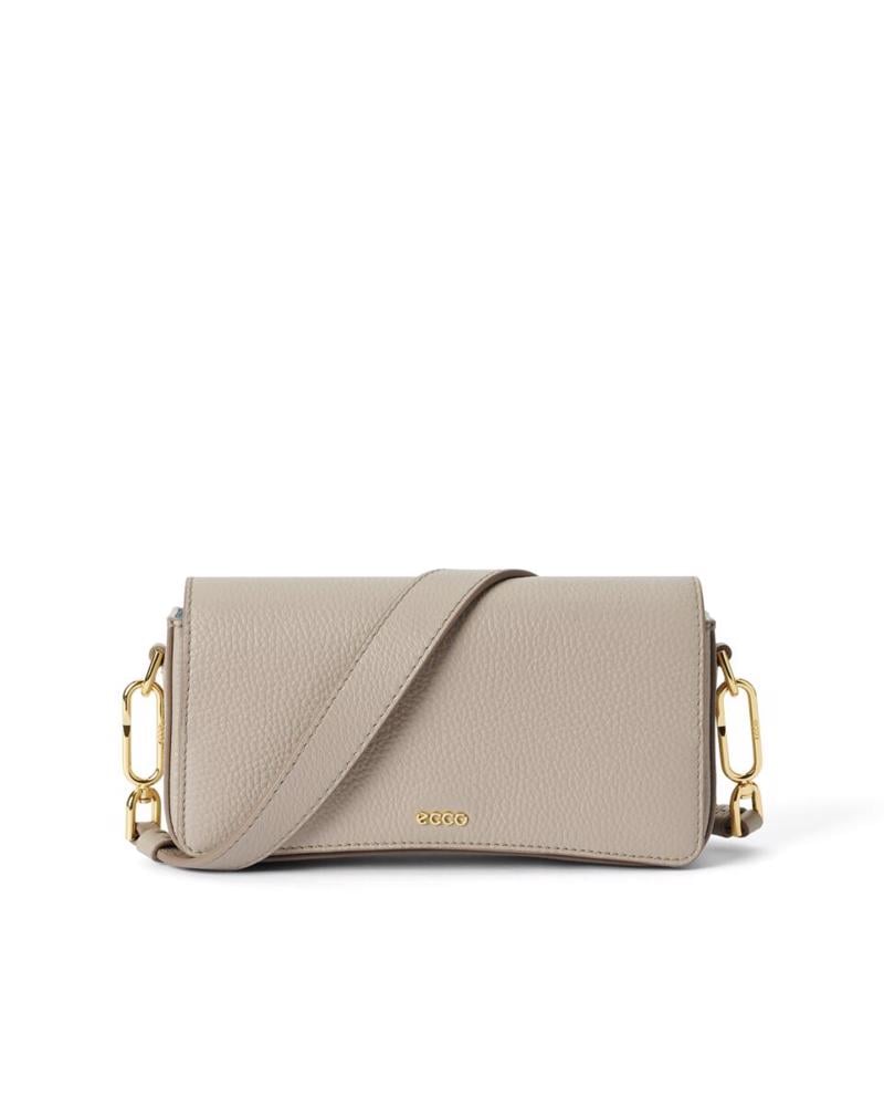 Beige ECCO Pinch Bag S Pebbled Leather Bag