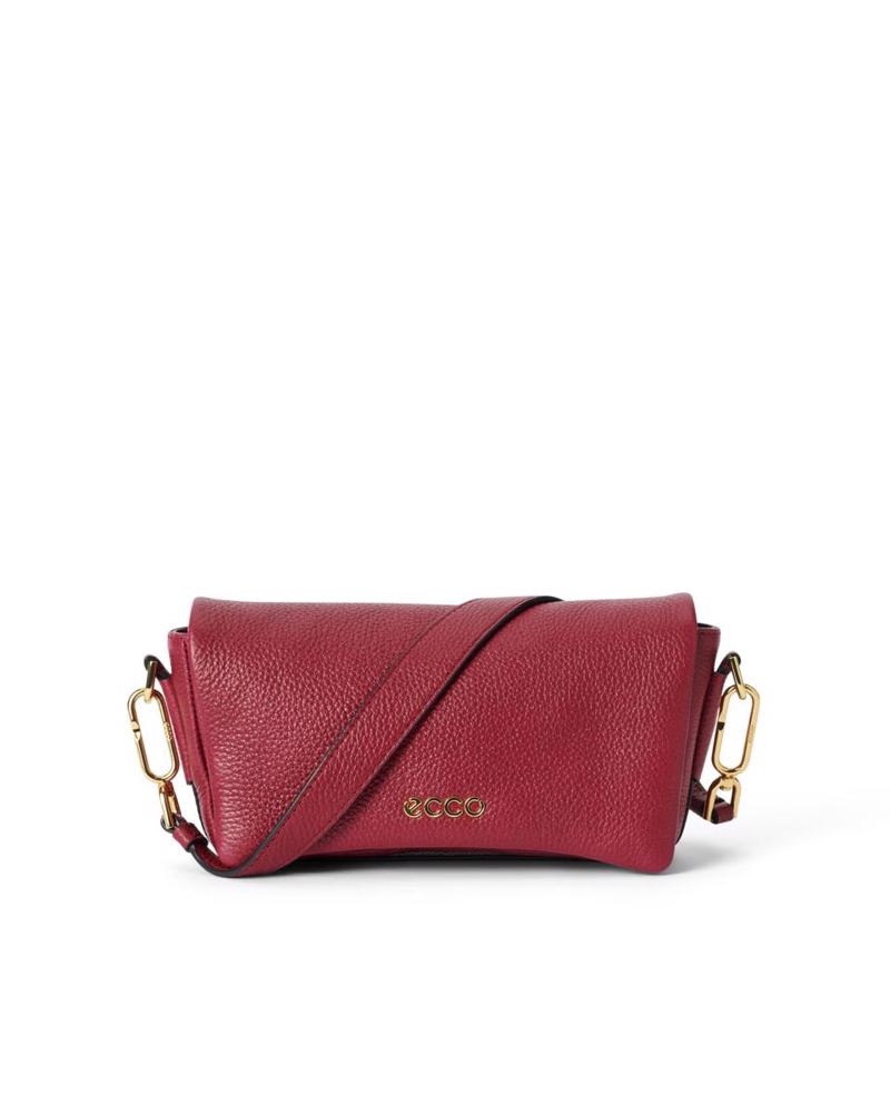 Red ECCO Pinch Bag M Soft Pebbled Leather