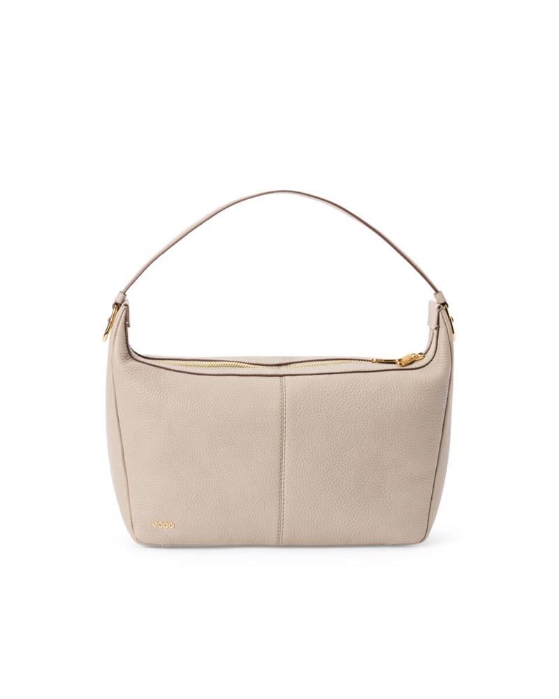 Beige ECCO Hobo S Soft Pebbled Leather