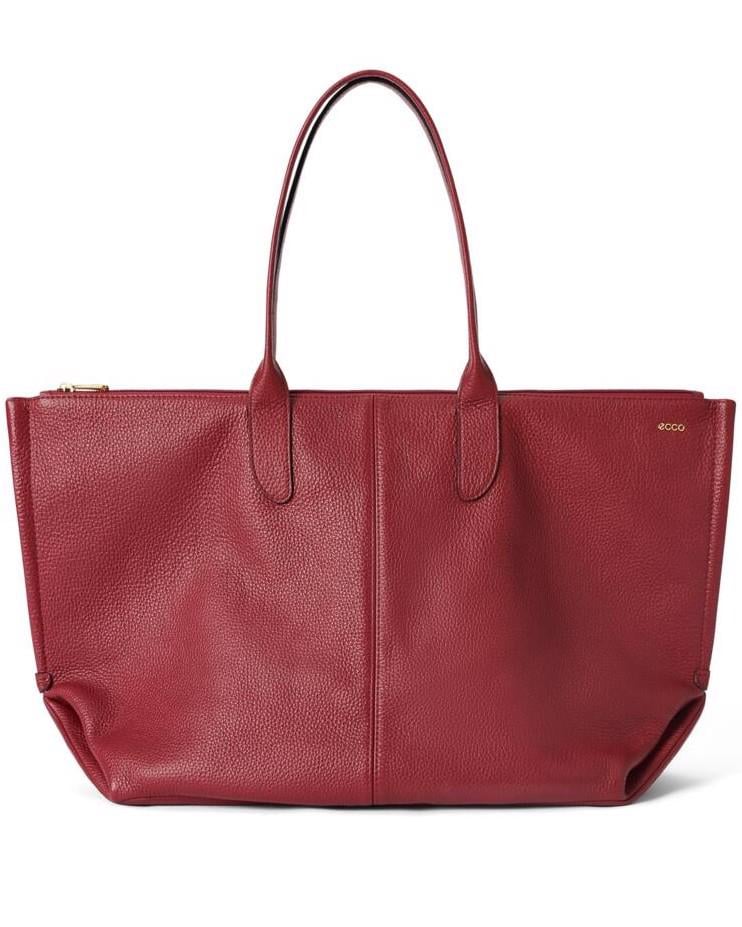 Red ECCO Tote Go Light Soft Leather