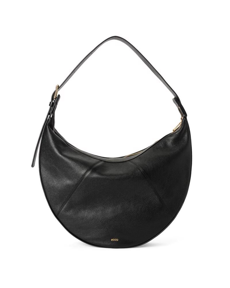 BLACK ECCO Fortune Bag L Pebbled Leather
