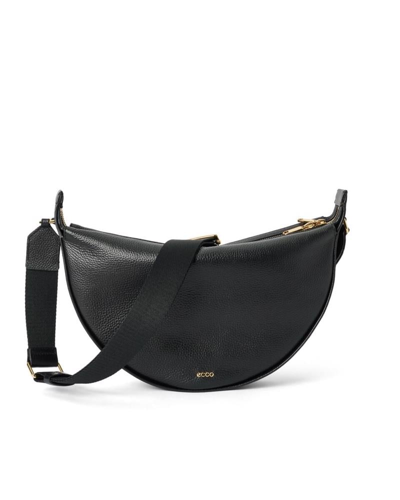 BLACK ECCO Fortune Bag M Pebbled Leather
