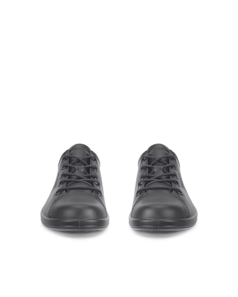 BLACK ECCO SOFT 2.0 LACE SHOE