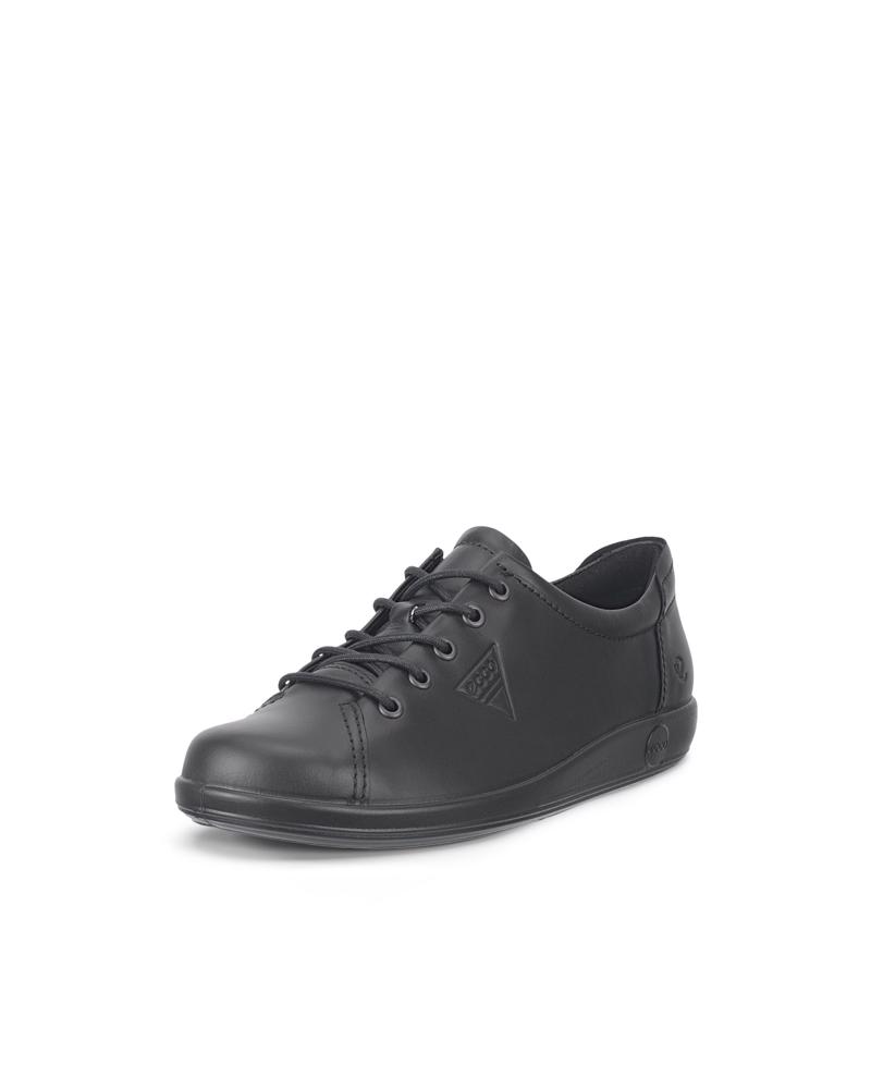 BLACK ECCO SOFT 2.0 LACE SHOE