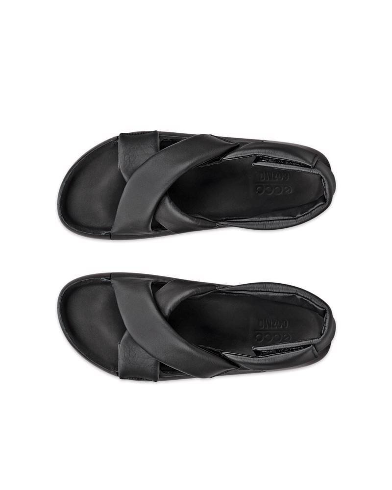 BLACK ECCO COZMO W CROOS SANDAL
