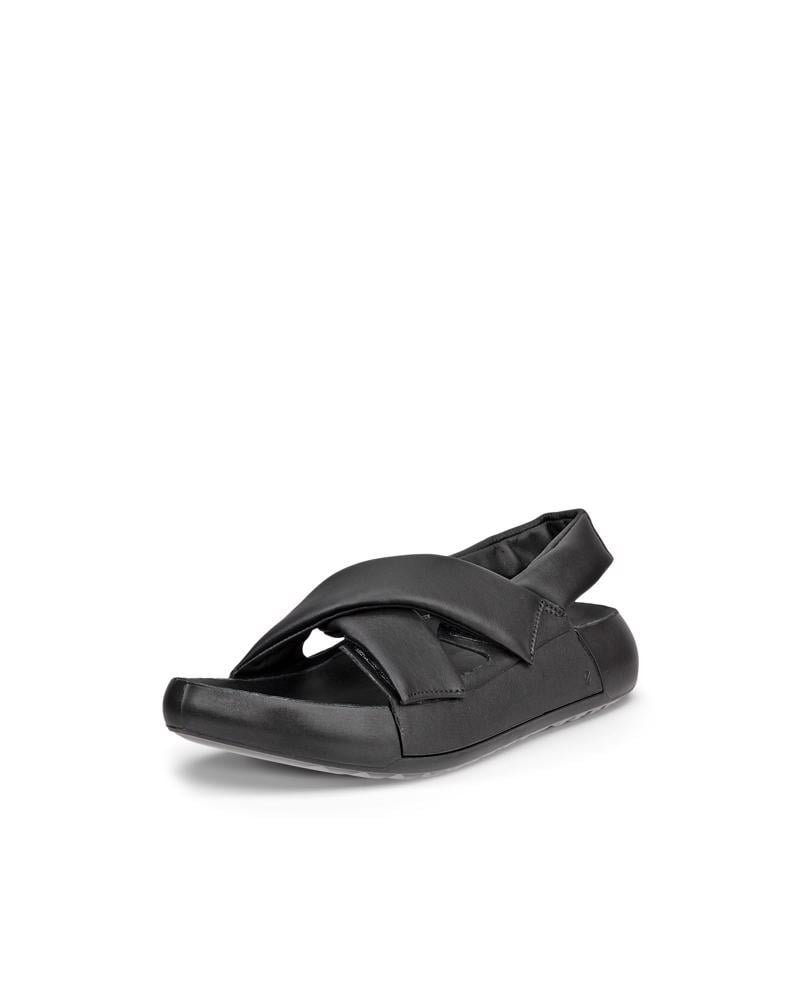 BLACK ECCO COZMO W CROOS SANDAL