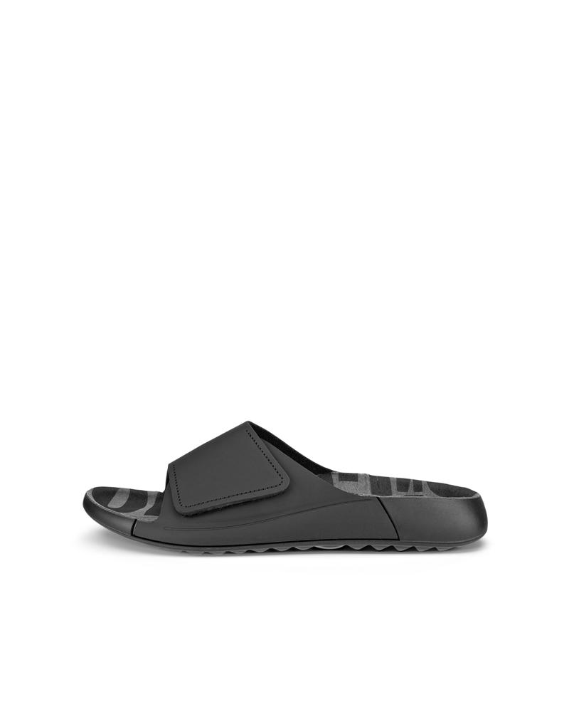 BLACK ECCO COZMO W FLAT SANDAL