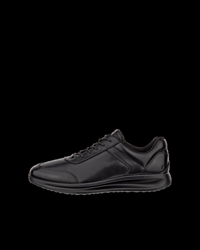 BLACK ECCO AQUET M LACE SHOE