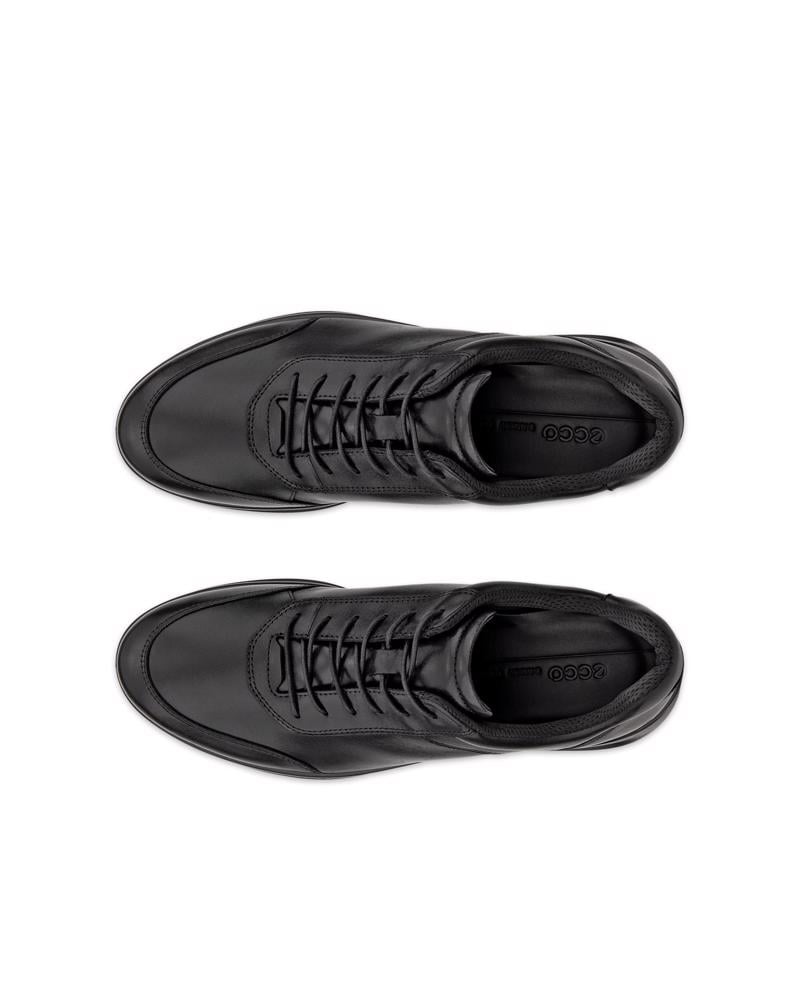 BLACK ECCO AQUET M LACE SHOE