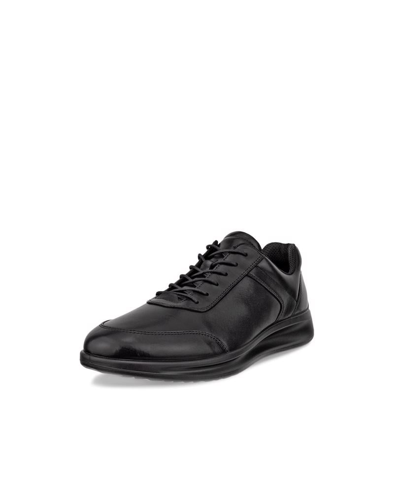 BLACK ECCO AQUET M LACE SHOE