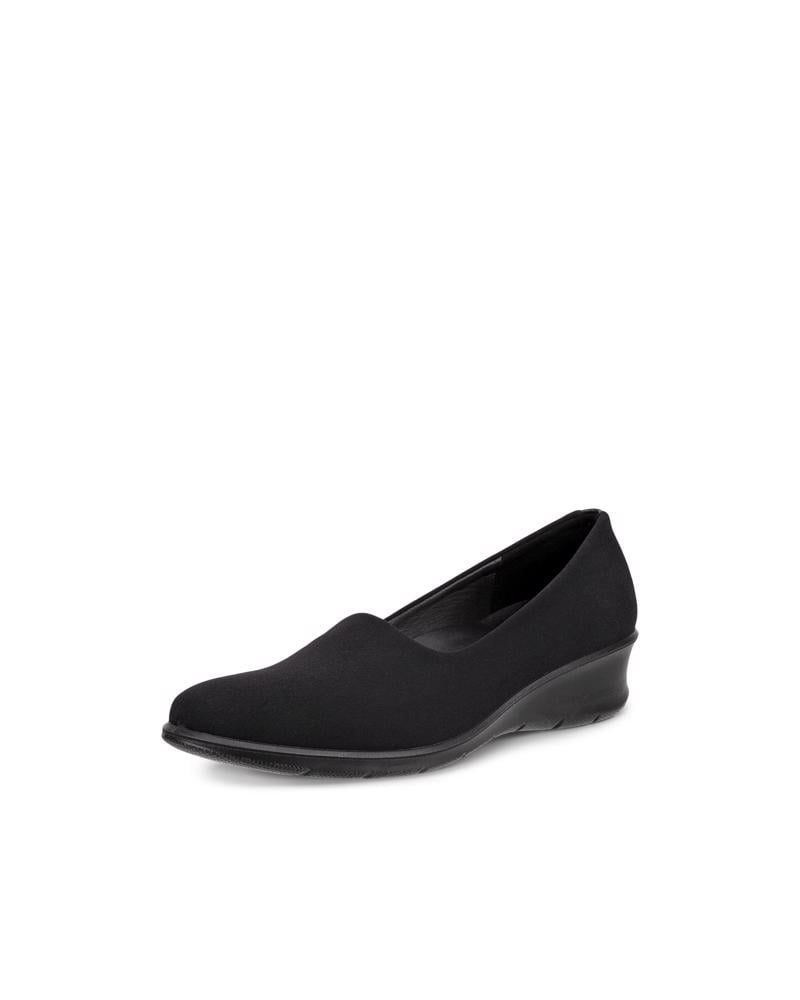BLACK ECCO FELICIA LOAFER STRETCH