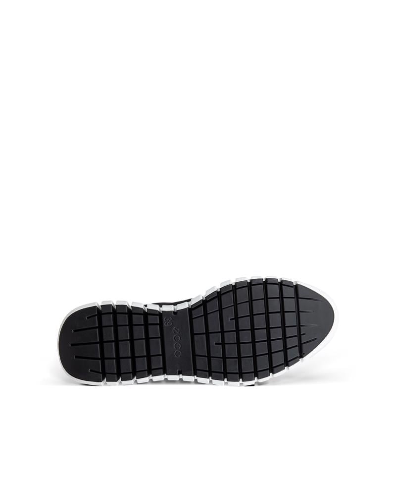 BLACK ECCO GRUUV W SIDE ZIP LACE