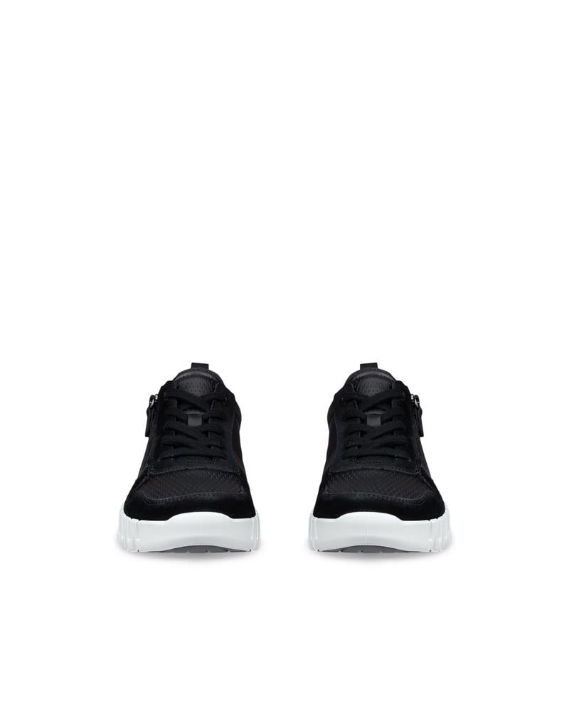 BLACK ECCO GRUUV W SIDE ZIP LACE
