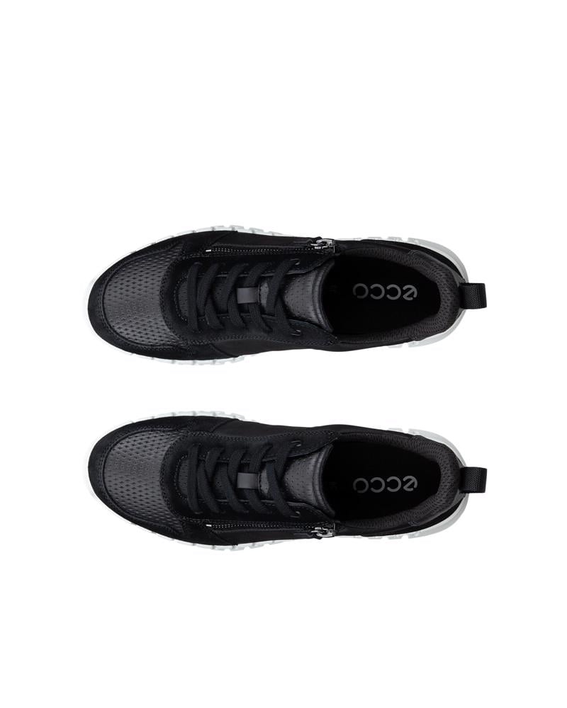BLACK ECCO GRUUV W SIDE ZIP LACE