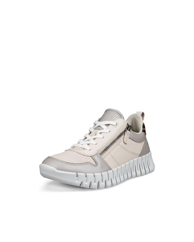 Beige ECCO GRUUV W SIDE ZIP LACE