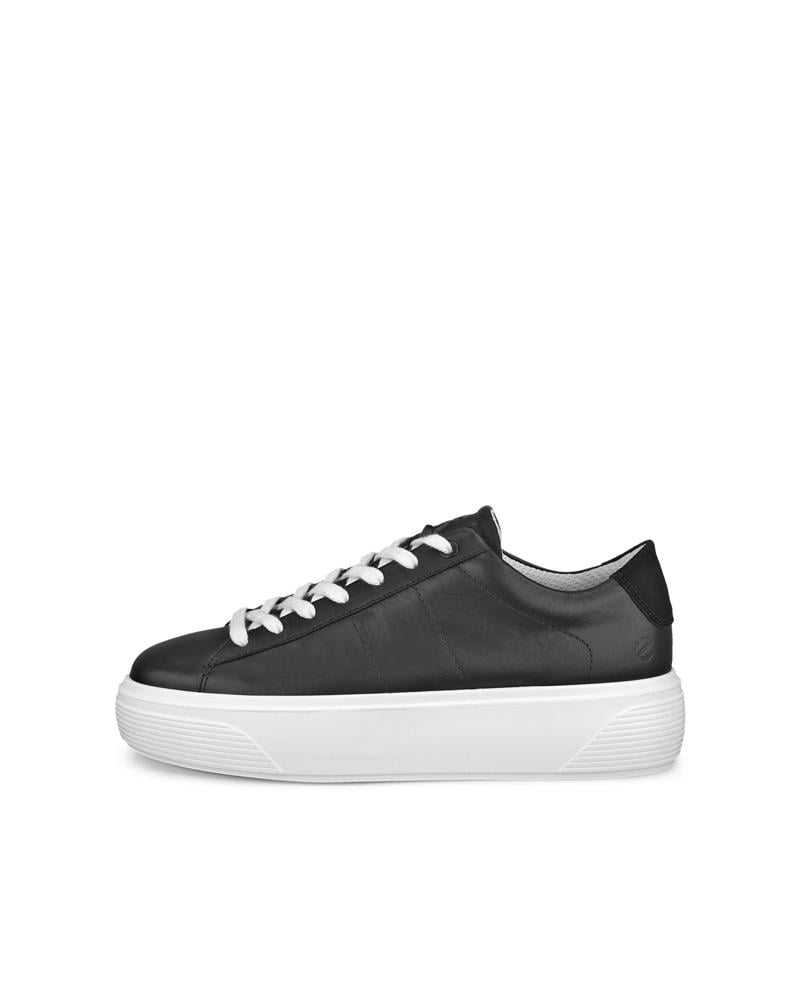 BLACK ECCO STREET PLATFORM W LEA