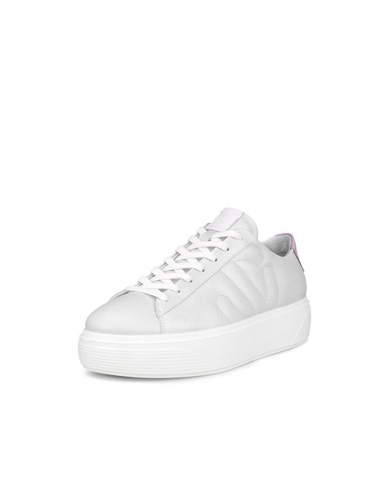 White ECCO STREET PLATFORM W LOW FG