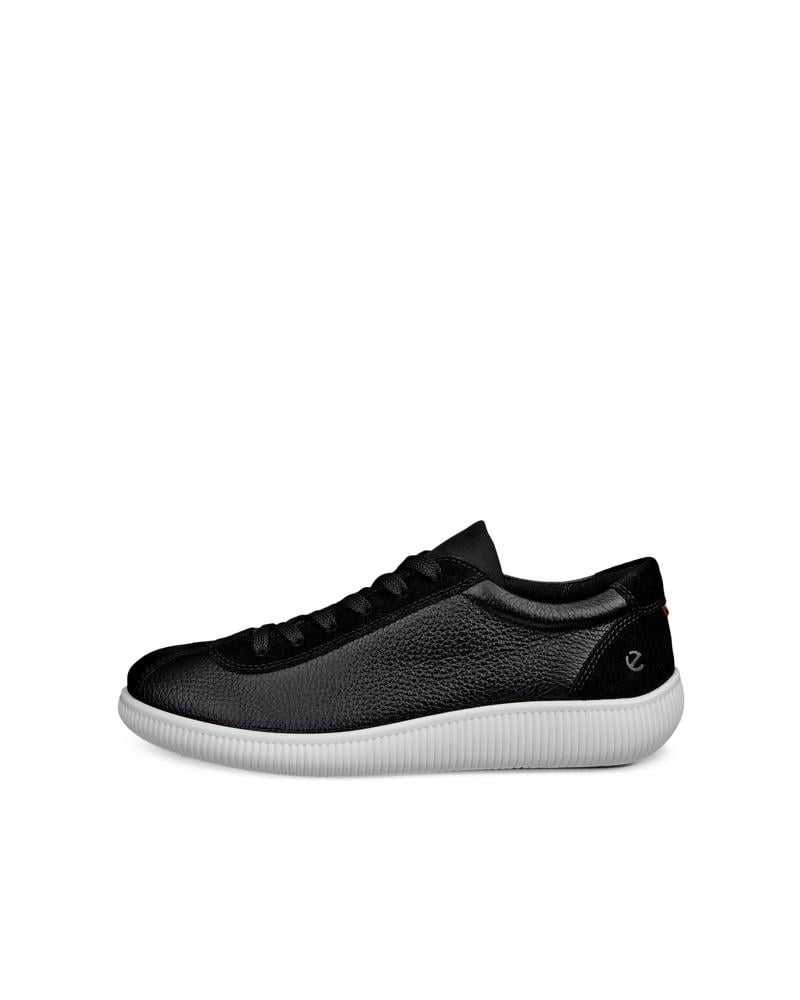 BLACK ECCO SOFT ZERO W LACE UP