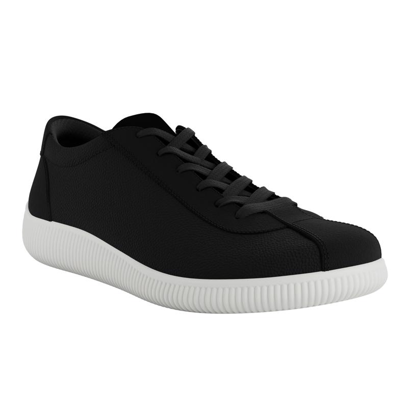 BLACK ECCO SOFT ZERO W LACE UP