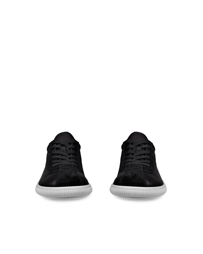 BLACK ECCO SOFT ZERO W LACE UP