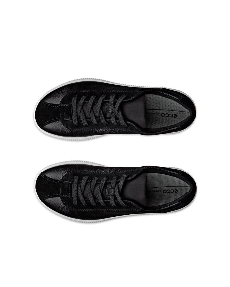 BLACK ECCO SOFT ZERO W LACE UP