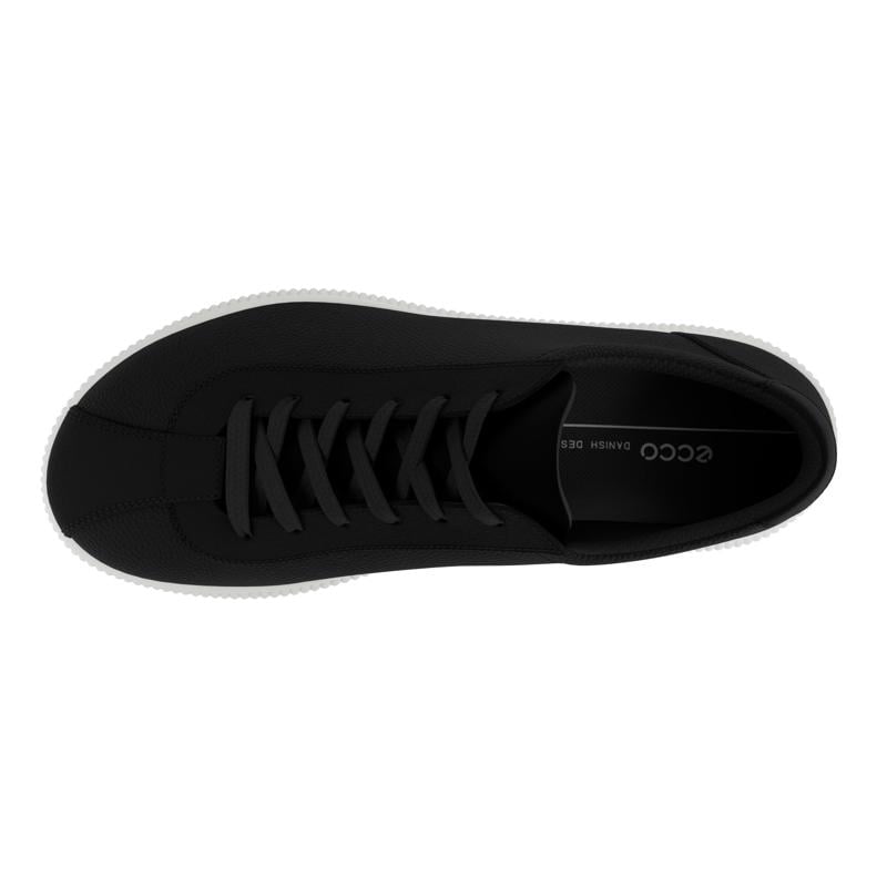 BLACK ECCO SOFT ZERO W LACE UP