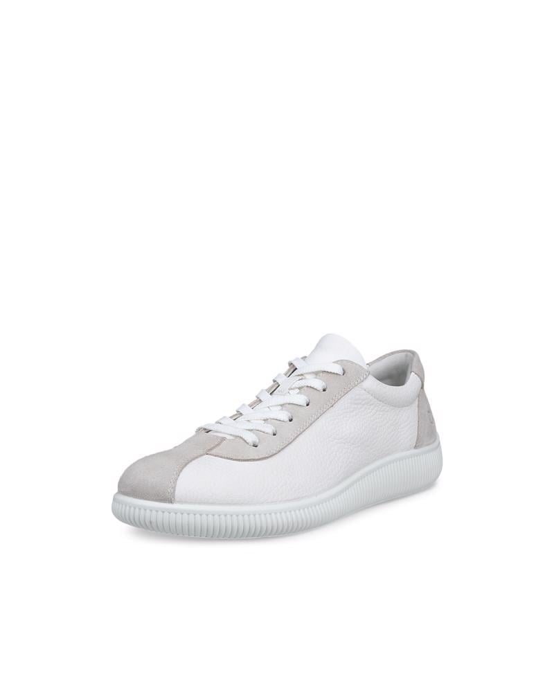 White ECCO SOFT ZERO W LACE UP