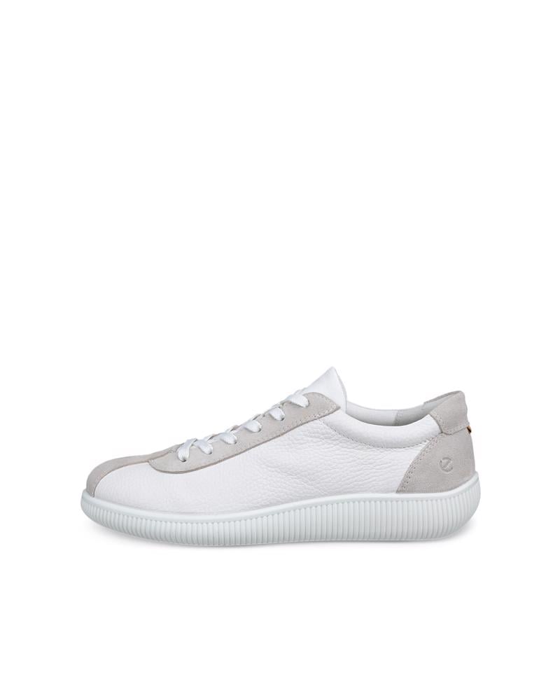 White ECCO SOFT ZERO W LACE UP
