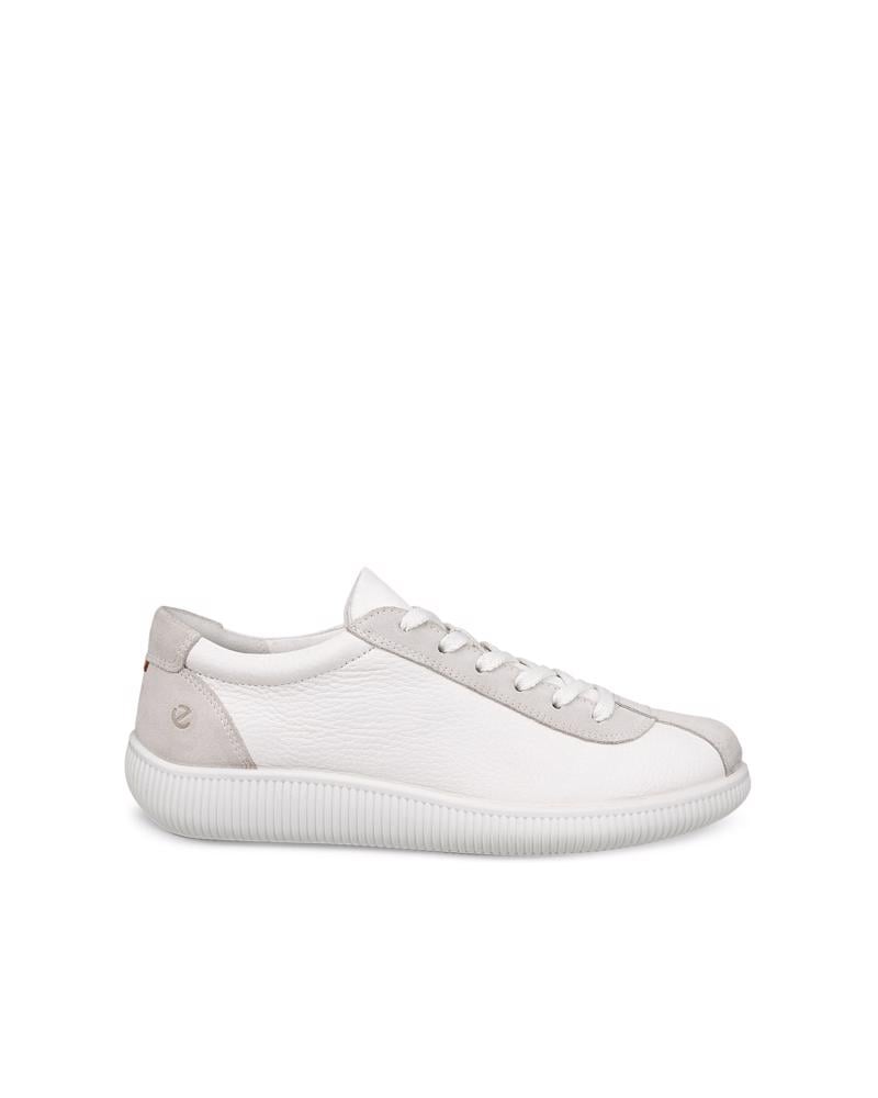 White ECCO SOFT ZERO W LACE UP