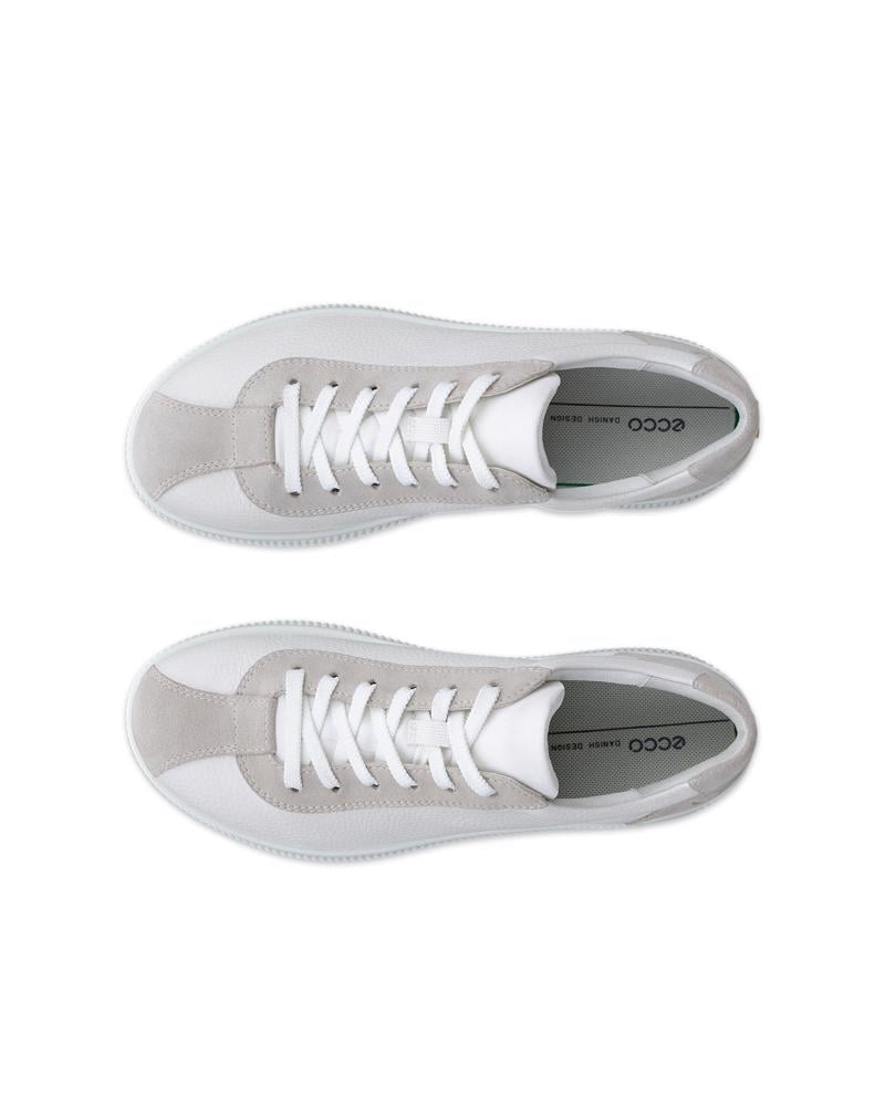 White ECCO SOFT ZERO W LACE UP