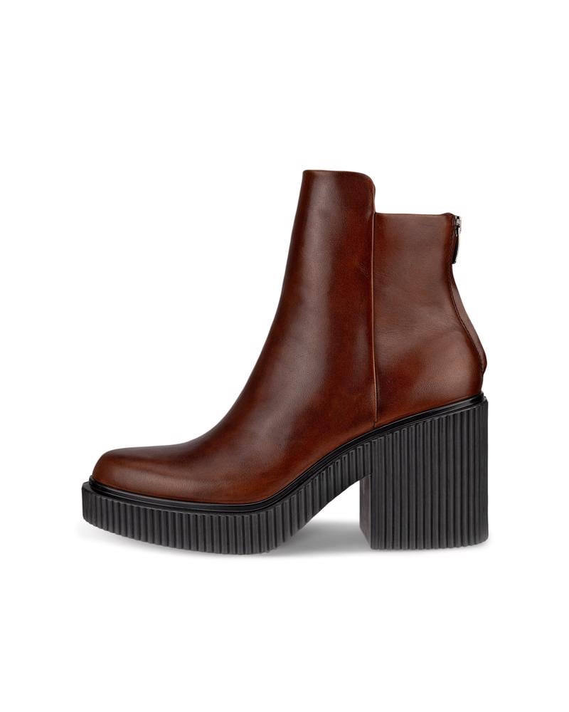 Brown ECCO FLUTED HEEL Boots