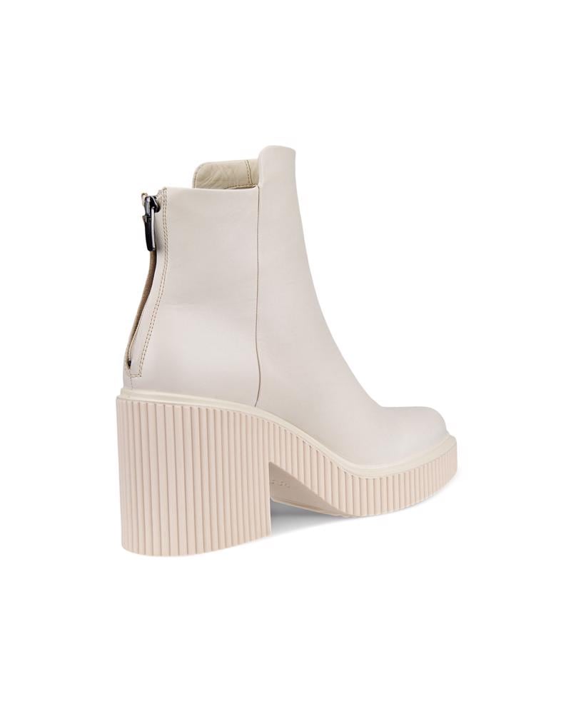 Beige ECCO Fluted Heel W Boot LEA