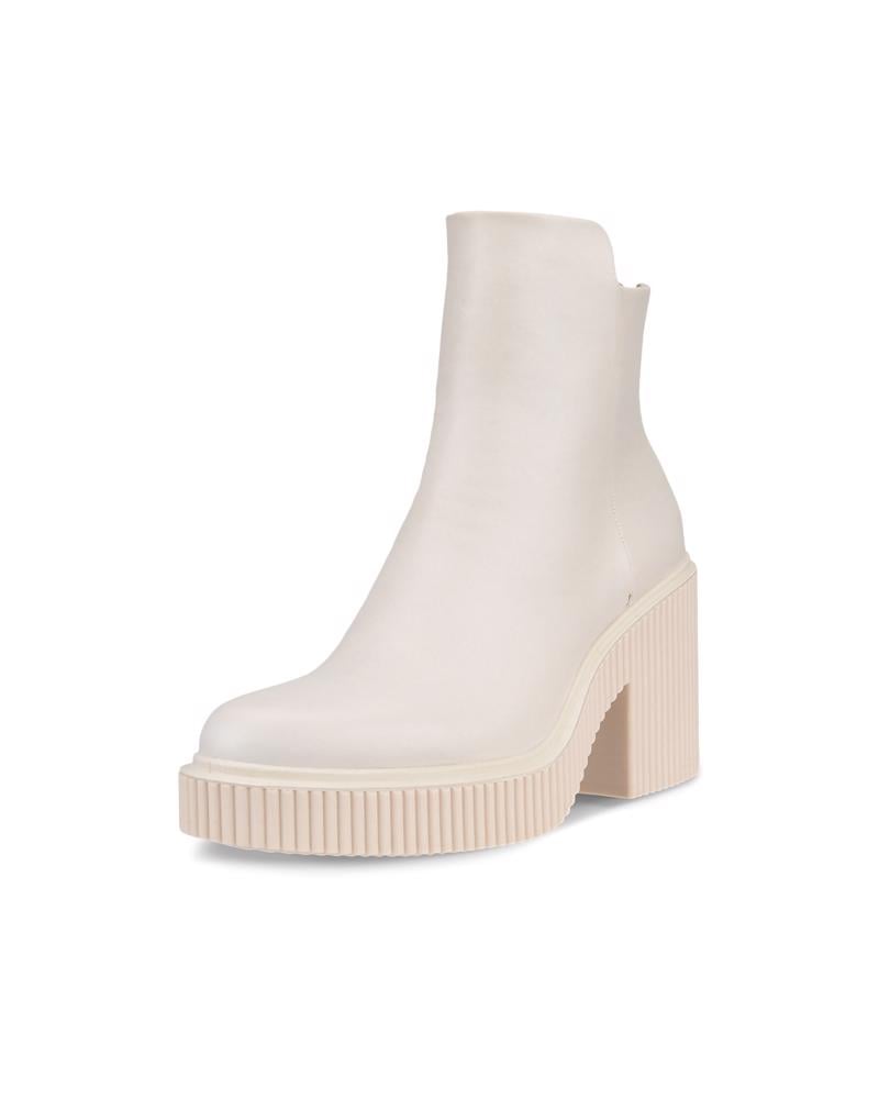 Beige ECCO Fluted Heel W Boot LEA