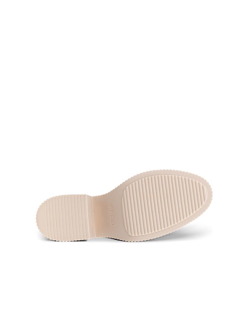 Beige ECCO Fluted Heel W Boot LEA