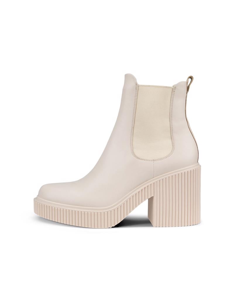 Beige ECCO Fluted Heel W Chelsea LEA