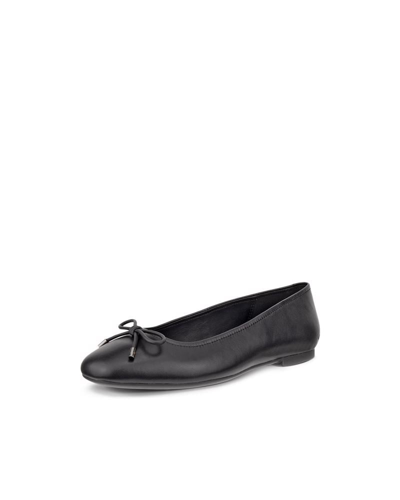 BLACK ECCO MARGOT W BALLERINA BOW