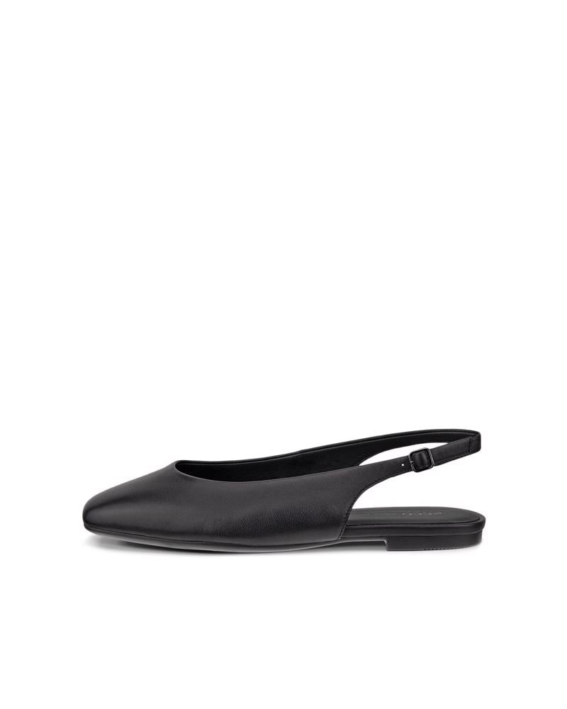 BLACK ECCO MARGOT SLING BACK FLAT