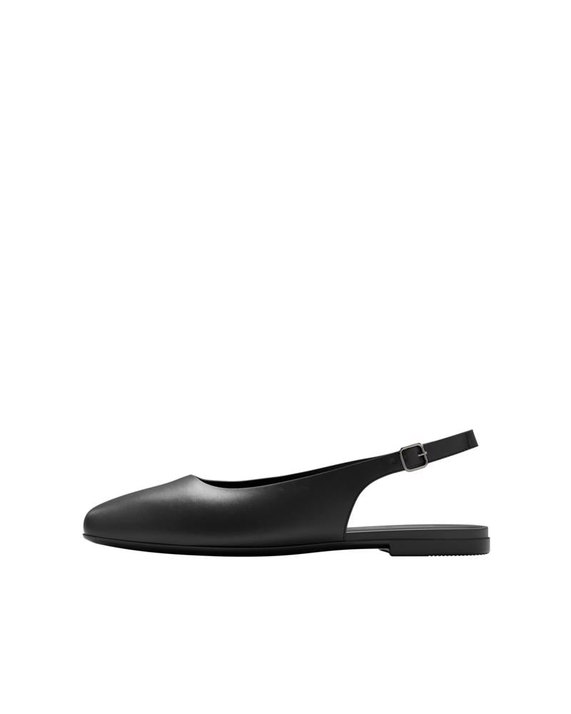 BLACK ECCO MARGOT SLING BACK FLAT