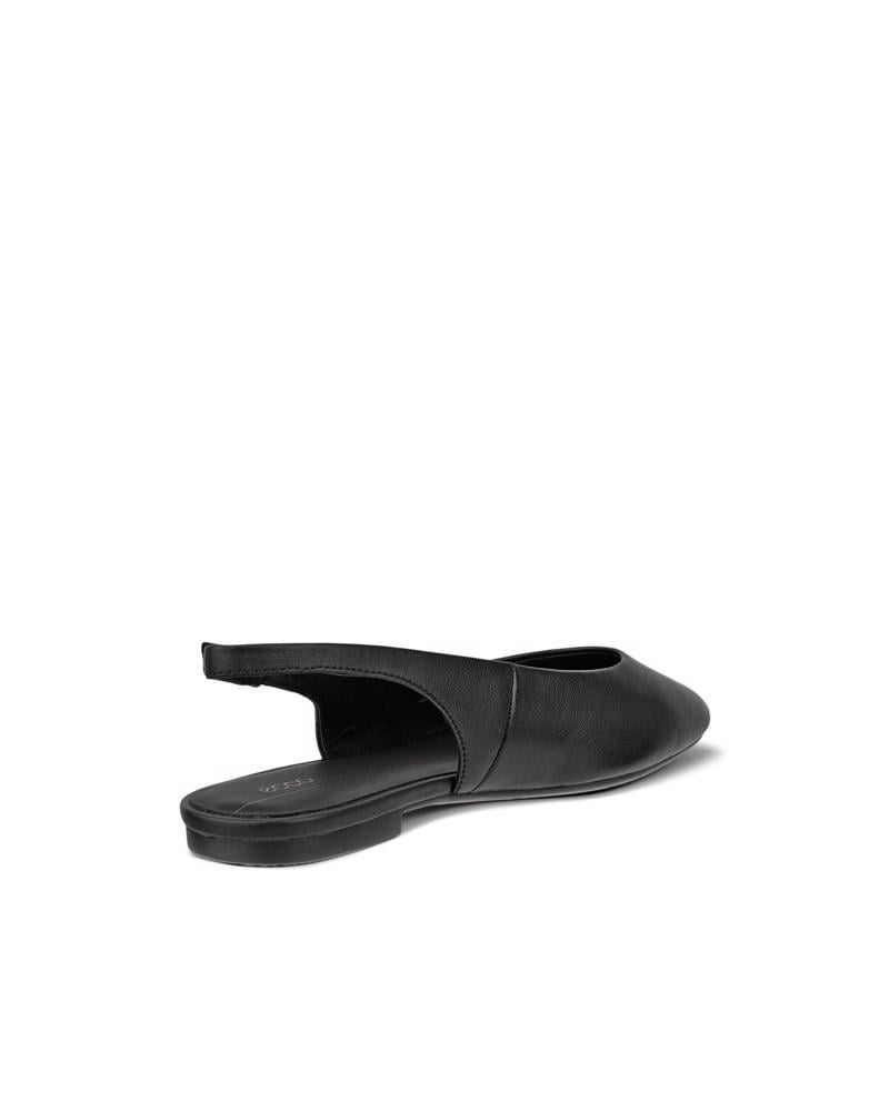 BLACK ECCO MARGOT SLING BACK FLAT