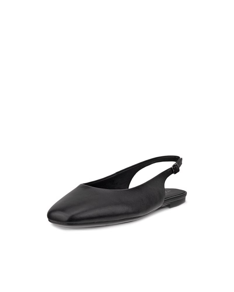 BLACK ECCO MARGOT SLING BACK FLAT