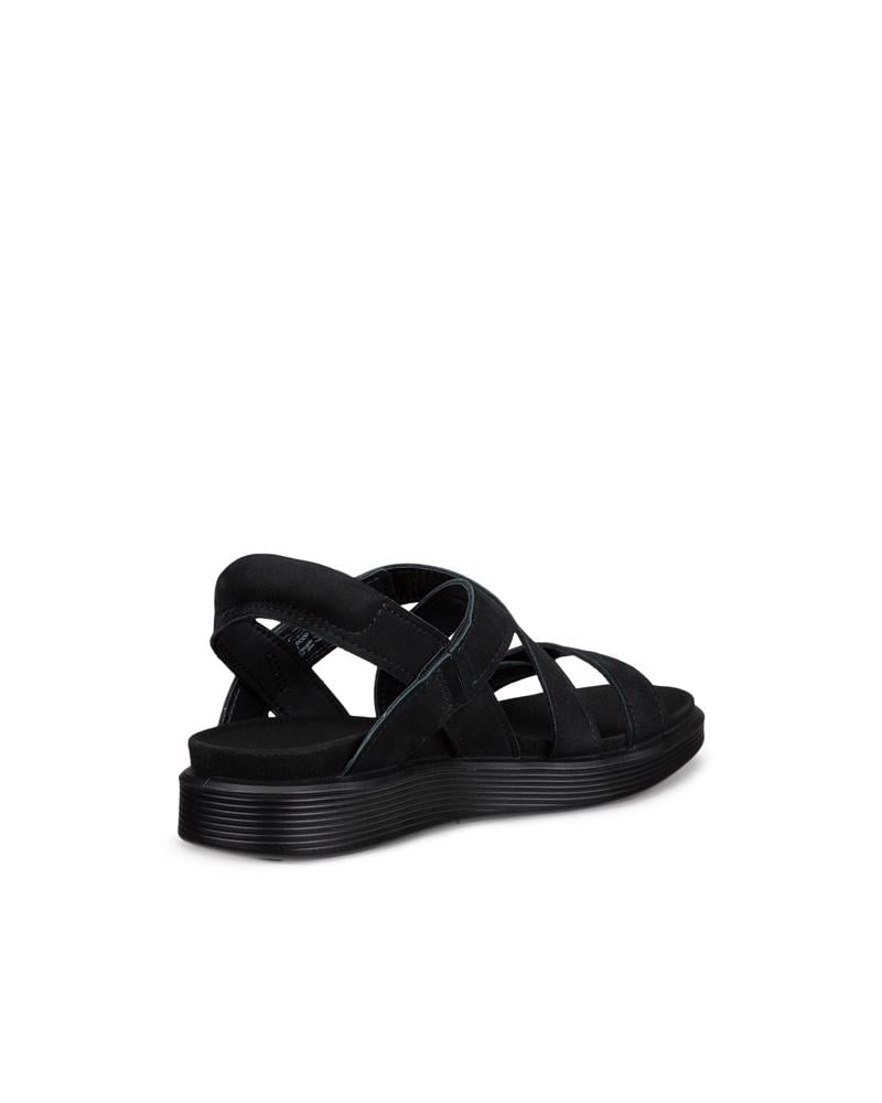 BLACK ECCO SOFT SANDAL W CROSS STRAP