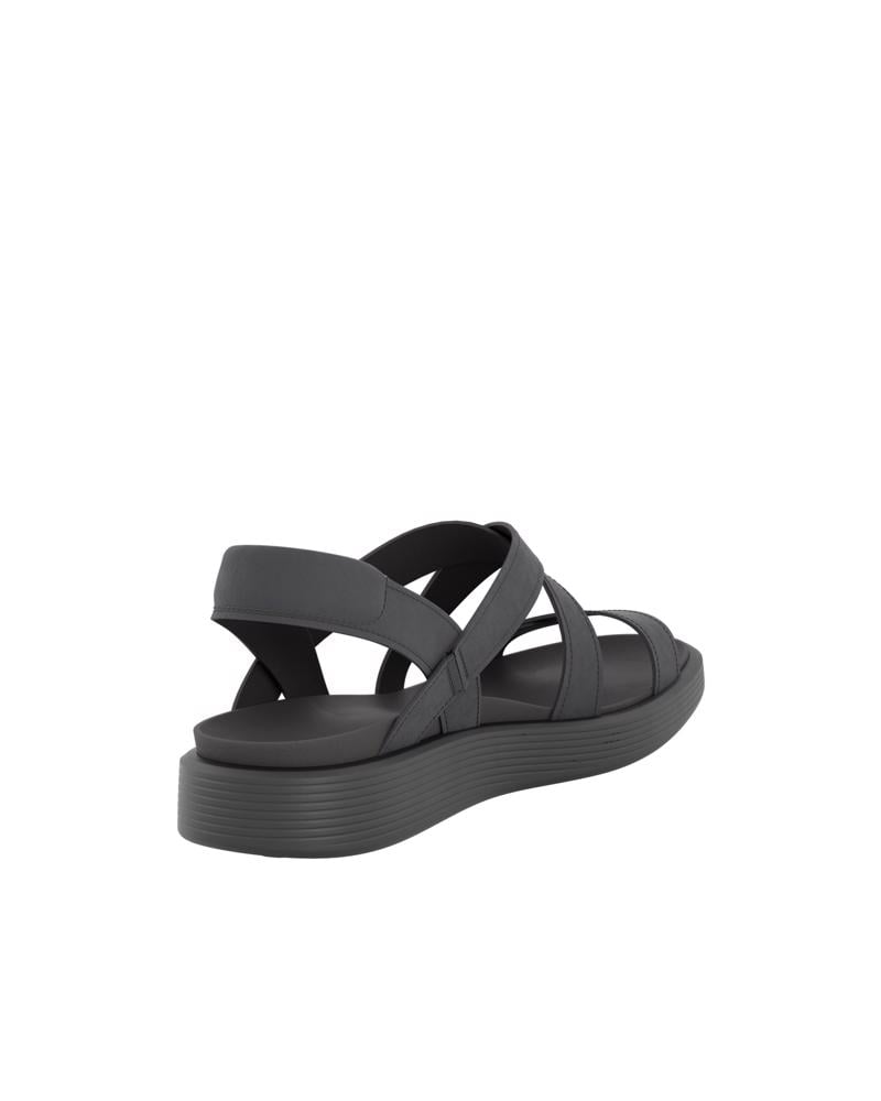 BLACK ECCO SOFT SANDAL W CROSS STRAP
