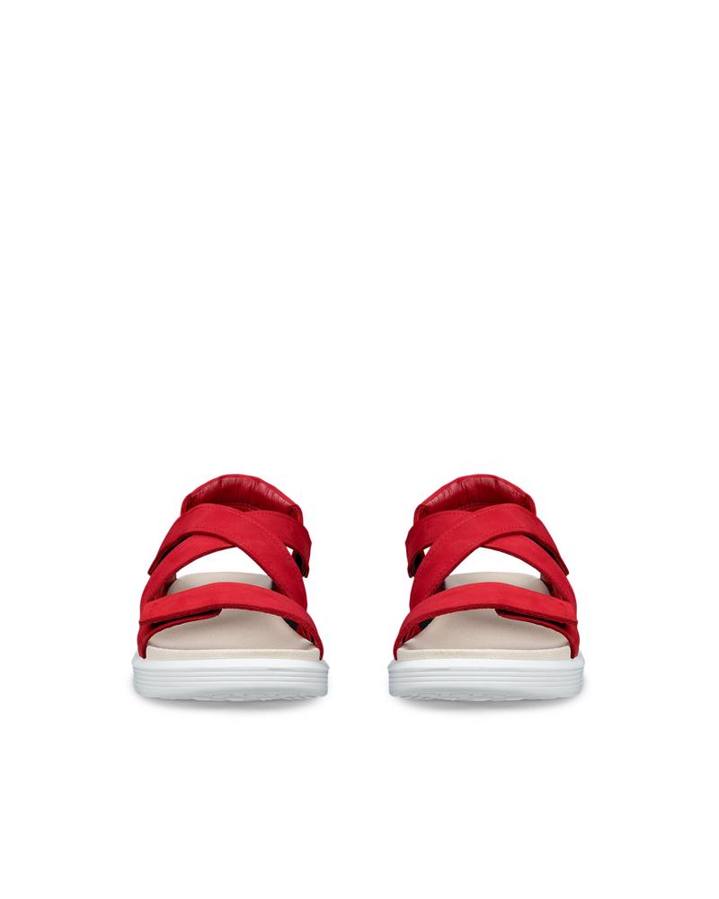 CHILI RED  ECCO SOFT SANDAL W CROSS STRAP