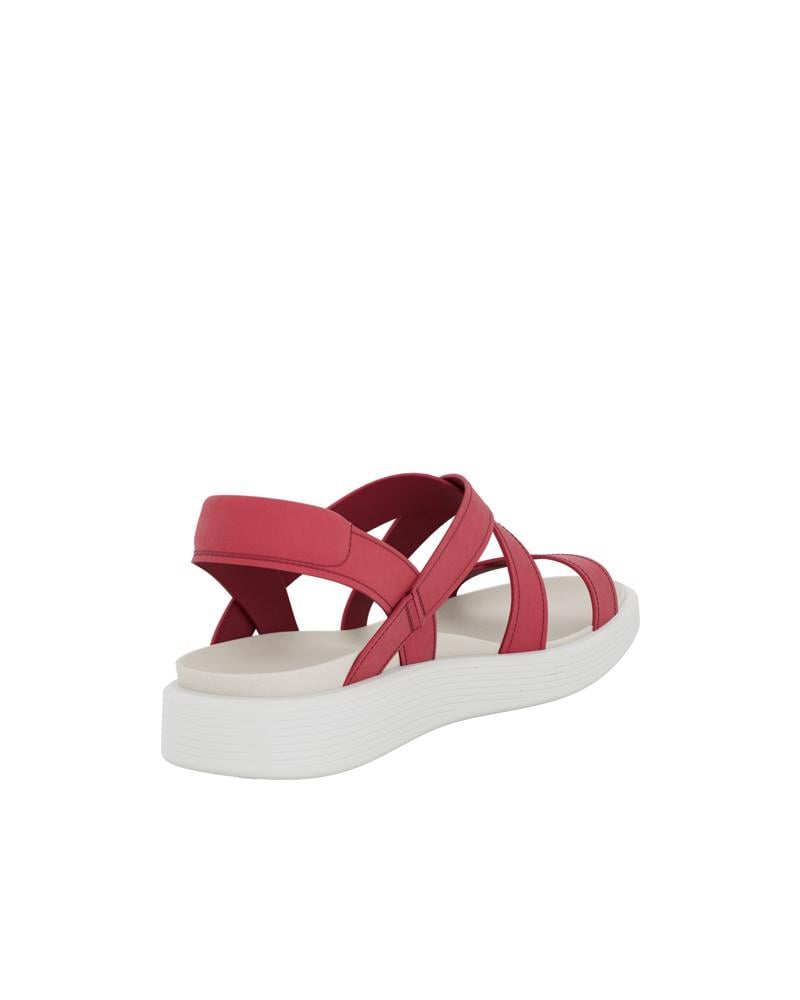 CHILI RED  ECCO SOFT SANDAL W CROSS STRAP