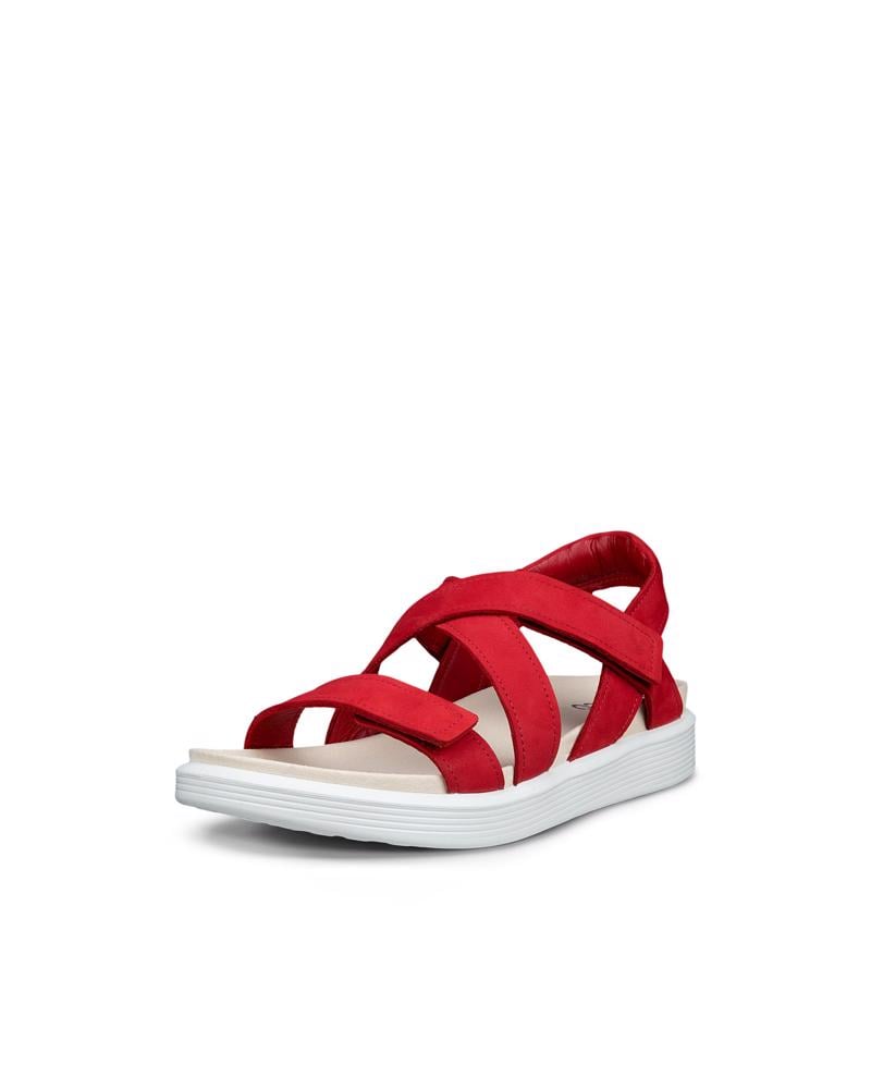 CHILI RED  ECCO SOFT SANDAL W CROSS STRAP
