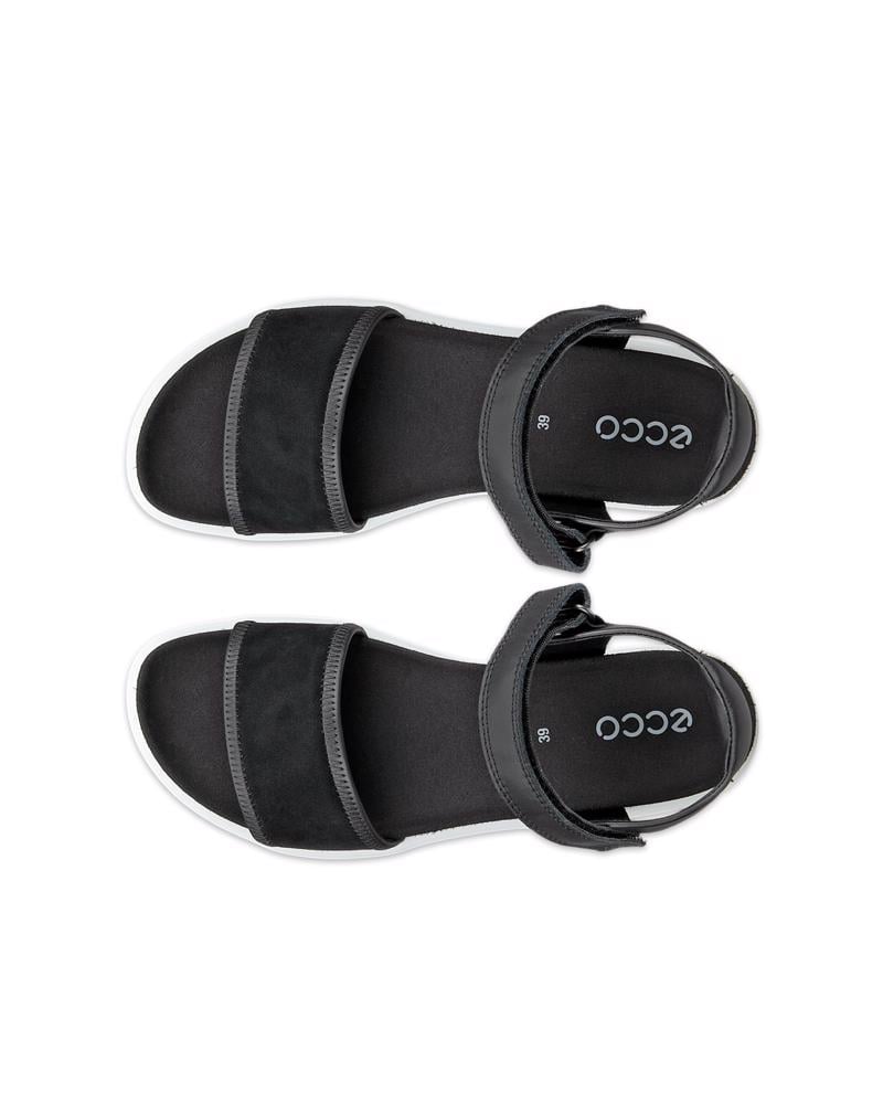 BLACK ECCO SOFT SANDAL W  2-STRAP