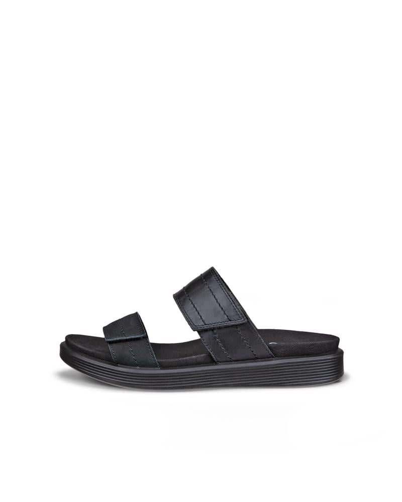 BLACK ECCO SOFT SANDAL W SLIDE