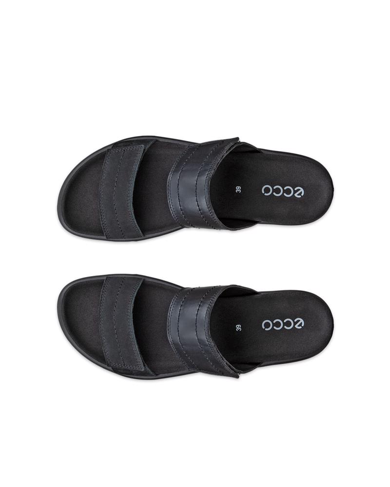 BLACK ECCO SOFT SANDAL W SLIDE